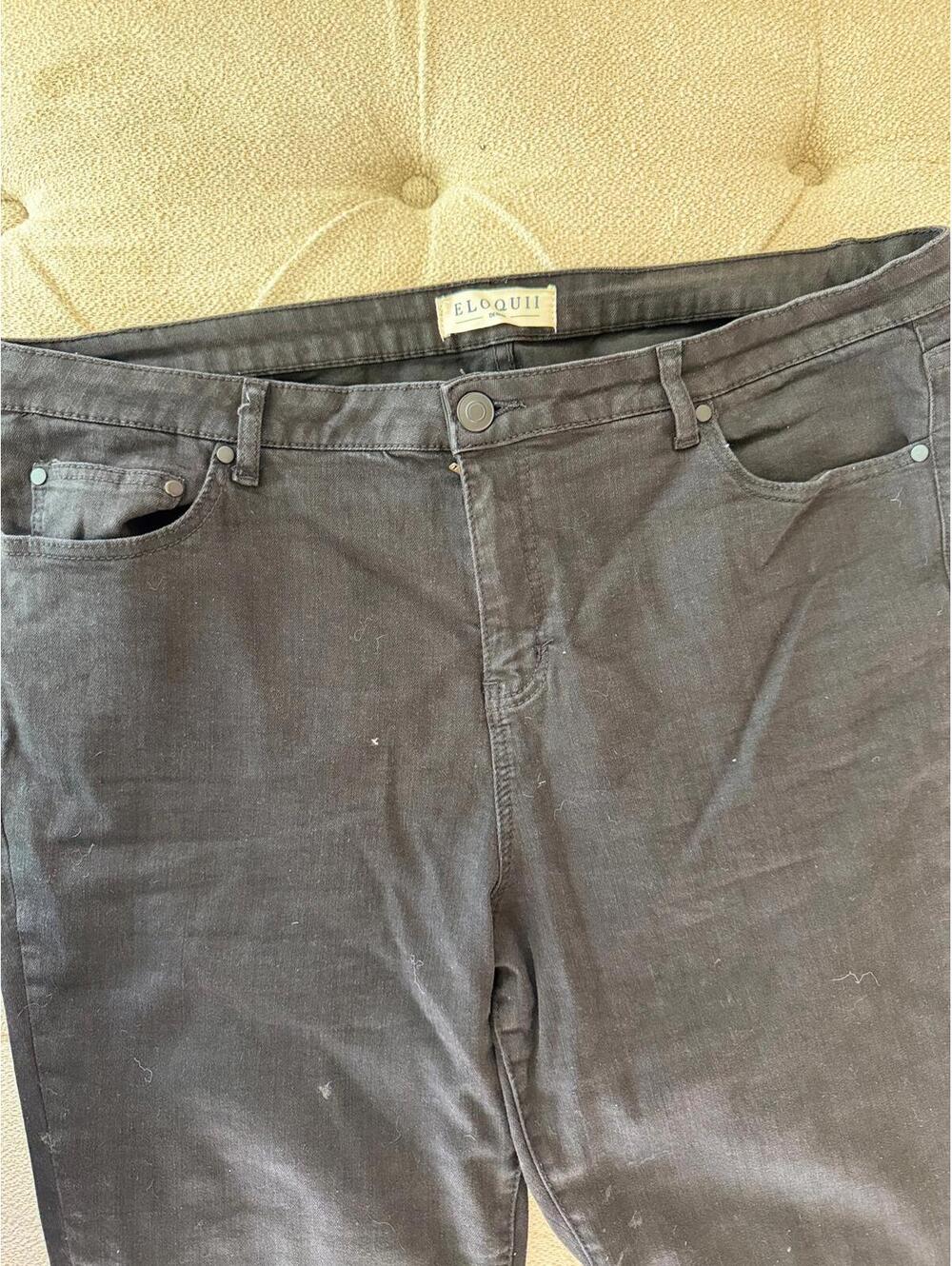 Eloquii Black Fringe Cuff Jeans - Size 20 - Picture 3 of 5